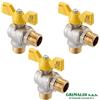 X3 RUBINETTO GAS VALVOLA A SFERA ANGOLO 90° PER GAS GPL E METANO FILETTI MM 1/2