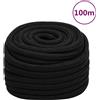vidaXL Corda da Lavoro Nera 20 mm 100 m in Poliestere