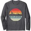 Regali di souvenir vintage retrò Italia Sagoma di skyline Bologna d'epoca Maglia a Manica