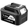 EICHXO 12V 5.0Ah litio Batteria per Makita BL1041B BL1021B BL1015 BL1016 BL1020 BL1040