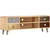 vidaXL Mobile Porta TV 120x30x40 cm in Legno Massello di Mango