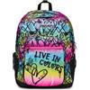 SEVEN, Zaino Scuola Seven, Freethink, Multicolore, con Ring Light, Scomparto
