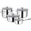 Lagostina Smart Set di Pentole Induzione, Gas e Forno in Acciaio Inox 18/10, 9 P