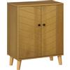 HOMCOM Mobile da cucina con Due Ripiani interni 60x30x76cm Color legno
