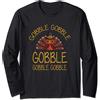 Turkey Lover Gobble Funny Thanksgiving Glu glu glu glu glu glu glu glu glu glu glu glu glu glu glu Maglia a Manica