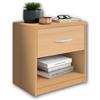 Stella Trading Comodino in legno color bianco con cassetto Elegante arredo per la camera letto