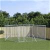 vidaXL Cuccia per Cani da Esterno Argento 4x4x2 m in Acciaio Zincato