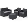KETER Salottino da Esterno Emma Lounge Set in Resina Effetto Rattan 4 Pezzi