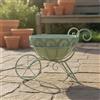Carrello Portafiori in Metallo Resistente Portavaso a Triciclo per Giardino