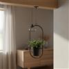 Fioriera Appesa a Mezzaluna Design Minimalista Portavaso Sospeso in Ferro