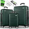 Set Di 3 Valigie Da Viaggio + Bilancia per Bagagli, 6 Cinghie per Valigie E 3 Et