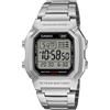 Casio W-800HD-1AVEF Batteria 10 Anni 100M WR bracciale acciaio crono dual time