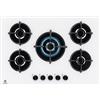 Electrolux Piano Cottura 5 Fuochi a Gas 75 cm Piano in Vetro Bianco EGG75372W