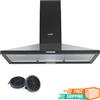 COMFEE Cappa Cucina Aspirante 90Cm Con LED Sistema Di Ricircolo E Canalizzazione, Nero
