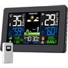 Voksun Stazione Meteo con Sensore Esterno, Barometro Digitale LCD Wireless a Colori DCF