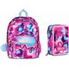 Seven Zaino Scuola 2 Scomparti Seven SJ Ever Pink Beat + Astuccio 3 zip - 2026/2027