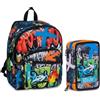 Seven Zaino Scuola 2 Scomparti Seven SJ Ever High Flames + Astuccio 3 zip - 2026/2027