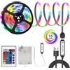 Musunia Striscia LED a Batteria - 2M RGB 5050 Striscia LED Alimentata a Batteria o USB,