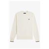 Fred Perry 🔵Fred Perry Felpa M7535 Ecru / Bordeaux / Grassroots 84A Uomo New SS26