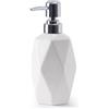 Fun Elements - Dispenser di sapone liquido, in ceramica, 350 ml, per lozioni e lozioni, in porcellana, per cucina, bagno, bagno (bianco)