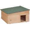 Relaxdays Casetta per Ricci in Legno, Rifugio da Giardino, 2 Scomparti, 21,5x40x