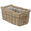 Dehner Fioriera in rattan, ca. 60 x 23 x 20 cm, colore: grigio/marrone
