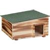 Relaxdays Casetta per Ricci in Legno, Rifugio da Giardino, 2 Scomparti, 21,5x40x