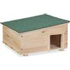Relaxdays Casetta per Ricci in Legno, Rifugio Giardino, 2 Camere, 21,5x40x40 cm,