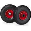 relaxdays Set di 2 Ruote per Carrelli a Mano, Gomma Piena Antipanne, ASSE 25mm,