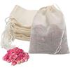 NAMIS Sacchetti Filtro per Tè 50 Pezzi 6 × 8 cm 100% Cotone Bustina di Tè Vuota con Co