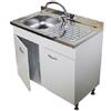GI.MAR+APELL Mobile Cucina Bianco 80 cm 2 Ante con Lavello 1 Vasca a Sinistra