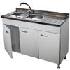 GI.MAR+APELL Mobile Cucina 3 Ante Bianco 120 Cm Con Lavello Inox 2 Vasche a sinistra