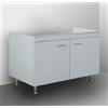 GI.MAR Mobile Sottolavello Bianco 2 Ante Per Lavello Inox 90 cm