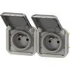 Legrand presa di corrente - 2 x 2p+t - orizzontale - grigio - componibile - legrand plex