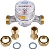 Zenner Contatore acqua fredda + calda 3/4", lunghezza 130 mm, grigio, con viti e