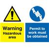 Viking Signs Viking segni cn657-a3l-ac "WARNING Hazardous area, permesso di lavoro deve esser
