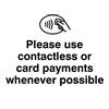 Viking Signs Si prega di utilizzare contactless o pagamenti con carta quando possibile cartel