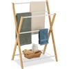Relaxdays Portasciugamani a 4 Bracci, Ripiano Porta Asciugamani, Piantana da Bag