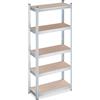 Relaxdays Scaffale Carichi Pesanti, HLP: 150x70x30 cm, 5 Ripiani Alta Portata 75