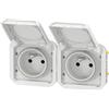 Legrand presa di corrente - 2 x 2p+t - orizzontale - bianco - componibile - legrand plex