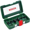 Bosch Set da 6 Pezzi di frese in metallo duro, per legno, Ø codolo 6 mm, accesso