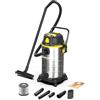 MICHELIN, Aspiratore Solidi e Liquidi, HP35 PRO, Serbatoio in Acciaio da 35 L con Manico Ergonomico, con Presa Elettroutensili, 1400 W, Completo di Accessori, Funzione di Soffiaggio, 21 kPa