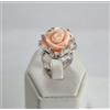Delmaoro ANELLO ARGENTO 925 RODIATO ROSA CORALLO ROSA 22 mm PRIMA SCELTA AGNK 0102