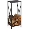 Relaxdays Scaffale Portalegna, Metallo, HLP 80x34x25 cm, Porta Legna da Ardere p