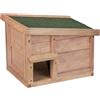 Relaxdays Casetta per Ricci in Legno, Rifugio da Giardino, 2 Camere, 30x40x34 cm