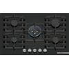 Bosch Piano Cottura 5 Fuochi a Gas 75 cm in Vetro Nero PPQ7A6I40 Serie 6