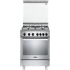 De Longhi Cucina a Gas 4 Fuochi Forno a Gas 60x60 cm Classe A PGVX 64 LSG