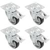 Amig - Set 4 Ruote con Freno per Mobili | Ø 125 mm | Ruote Girevoli con Piastra