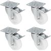 Amig - Set 4 Ruote con Freno | Ø 125 x 38 mm | Ruote Girevoli con Piastra Metall