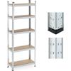 Relaxdays Scaffale in Acciaio, HLP 180 x 70x 30 cm, 5 Ripiani ad Alta Portata 50
